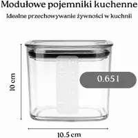 Practic Set van 3 Keukencontainers voor Kruiden en Droge Producten (0,65L)