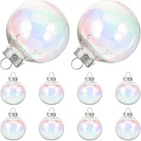 LONGZIMING Iriserend Witte Kerstballen - Kerstornamenten - Kunststof Decoratie - Ronde Vorm - Lichtgewicht Ontwerp - PET Materiaal - Parelmoerachtige Glans - Voor Kerstboom En Feestdecoratie - 10 Stuks
