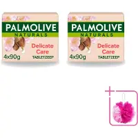 Palmolive 2 x Naturals - Tabletzeep - Delicate Care - 4 Zeeptabletten - Bulkverpakking - Huidverzorging - Natuurlijke zeep