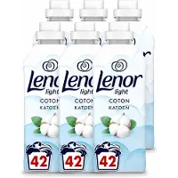 Lenor 6 x Light - Wasverzachter - Katoen - Fris & Zacht - 42 Wasbeurten - Voordeelverpakking - 6 stuks