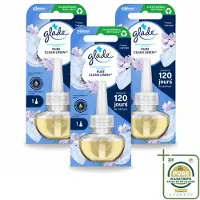 Glade 3 x - Navulling Elektrische Olie - Pure Clean Linen - Zonder Houder - Wasstrips - Luchtverfrisser - Geur - Fris - Essentiële Oliën - Geurafgifte