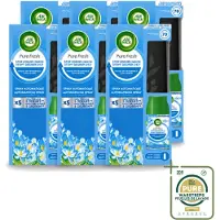 Air Wick 6 x - Freshmatic Spray - Starterkit - Pure Fresh Lentedauw - 250 ml - Wasstrips - Automatische Luchtverfrisser - Lentegeur - Frisse Geur - Luchtverfrisser Badkamer - Luchtverfrisser Huis