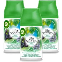 Air Wick 3 x - Life Scents - Luchtverfrisser Navulling - Boswateren - Automatische Spray - 250 ml - Voordeelverpakking - 3 stuks