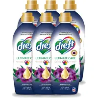 Dreft 6 x – Wasverzachter – Ultimate Care Intense Dark – 40 Wasbeurten - Voordeelverpakking - 6 stuks