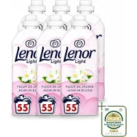 Lenor 6 x Light - Wasverzachter - Jasmijnbloem - Fris & Zacht - 55 Wasbeurten - Wasstrips - Wasverzachter - Jasmijn - Frisheid - Wasverzachter Jasmijn - Wasverzachter Voor Kleding