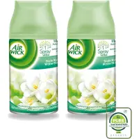 Air Wick 2 x - Luchtverfrisser Navulling - Jasmijn & Witte Bloemen - Automatische Spray - 250 ml - Grootverpakking - Vaatwasstrips - Luchtverfrisser - Geur - Bloemige Geur - Jasmijn - Witte Bloemen