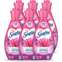 Soupline 6 x – Wasverzachter – Infinite Freshness Floral Happiness – 800 ml - Voordeelverpakking - 6 stuks