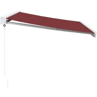 vidaXL Handmatig Zonnescherm 3,5 x 2,5 m Bordeauxrood 100% Polyester