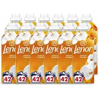 Lenor 12 x - Wasverzachter - Amber & Orchidee - Fris & Zacht - 42 Wasbeurten - Voordeelverpakking - 12 stuks