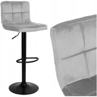 Gockowiak Barstoel Arako Grijs Velvet - Stijlvol & Comfortabel voor Keuken & Eetkamer