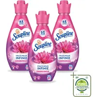 Soupline 3 x – Wasverzachter – Infinite Freshness Floral Happiness – 800 ml - Grootverpakking - Vaatwasstrips - Wasverzachter - Frisheid - Geur - Zachtheid - Wasgoed
