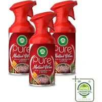 Air Wick 3 x – Luchtverfrisser Spray – Pure Mulled Wine – 250 ml - Grootverpakking - Vaatwasstrips - Luchtverfrisser - Warme Geur - Gezellige Sfeer - Wintergeur - Glühwein