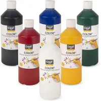 Creall Plakkaatverf - Color+ set 6 kleuren - 6x 500ML - hoogste kwaliteit premium plakkaatverf / schoolverf - Gemaakt in Nederland - professionele kwaliteit