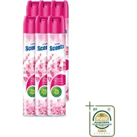 At Home 6 x – Luchtverfrisser Spray – Cherry Blossom – Fris Bloemig - 400 ml - Wasstrips - Luchtverfrisser Cherry Blossom - Bloemige Geur - Frisse Geur - Geurverwijdering - Luchtverfrisser Spray