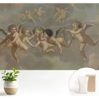 Wallfluent Fotobehang - Bruin Vliesbehang - 104x70 cm - Engelachtige Figuren Fotobehang Vlies - Woonkamer behang Deel - Muurschildering - Woonkamer behang
