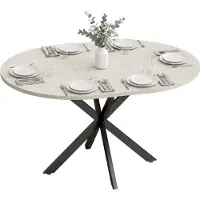 HOMCOM Extendable Dining Table-MDF, Stahl-135 x 100 x 75 cm-Grau
