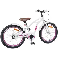 vidaXL Kinderfiets, 20 inch, geschikt voor kinderen van 6-11 jaar, wit