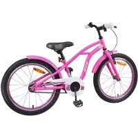 vidaXL Kinderfiets, 22 inch, geschikt voor kinderen van 7-12 jaar, donkerroze