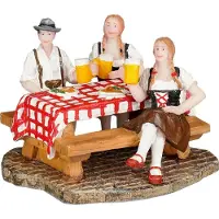 Luville Schneewald Kerstdorpminiatuur Eating Schnitzels (schnitzels Eten) 7,5 X 8 X 6 Cm