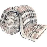 Unique living plaid larsson taupe/black 150x200cm