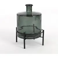Mica Decorations fles guan maat in cm: 26x21 groen/grijs