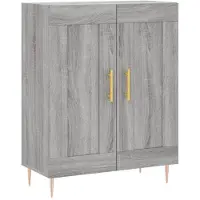 vidaXL Hoge kast 69,5x34x180 cm bewerkt hout grijs sonoma eikenkleurig