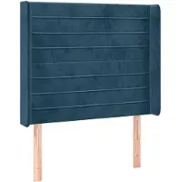 vidaXL Hoofdbord LED 83x16x118/128 cm fluweel donkerblauw