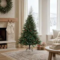 vidaXL Kunstmatige Hinged Kerstboom 150 cm PVC en Metalen Groen