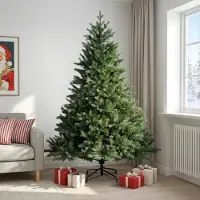 vidaXL Kunstmatige Hinged Kerstboom 210 cm PVC en Metalen Groen