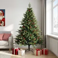 vidaXL Kunstmatige Hinged Kerstboom 240 cm PVC en Metalen Groen