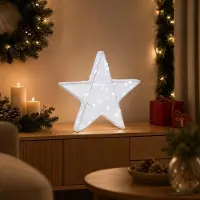 vidaXL 3D-kerstster 50 LED's Koel wit 55 x 53,5 x 10 cm
