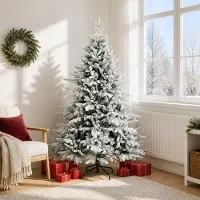 vidaXL Kunstmatige Hinged Kerstboom 180 cm PVC en Metalen Groen en Wit