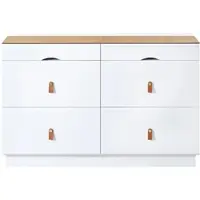 STILVORA Sieradendressoir - 6 Laden Met Indeling En Glazen Blad - Voor Slaapkamer - Spaanplaat En Glas - 120x40x78 Cm - Wit