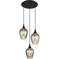 Globo Lighting - hanglamp - LAVUS - zwart - glas - Ø 45cm - E27 - 155520-3HRS