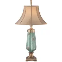 QUOIZEL LED Tafellamp Monteverde | 1X E27 Max 60W | Green/Aged Brass