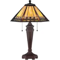 QUOIZEL Tiffany LED Tafellamp Arden | 2X E27 Max 60W | Bronze Patina