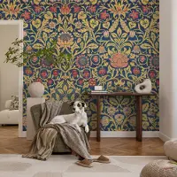 Coloray Vliesbehang - Groente Snellijm Behang - 250x104 cm - Bloemenpatroon Fotobehang Vlies - Woonkamer behang Bloemen En Planten - Muurschildering - Hal behang