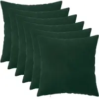 vidaXL Kussensloop 6 st HEERLEN Donkergroen 35 x 35 cm fluweel