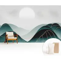 Wallfluent Fotobehang - Groente Vliesbehang - 416x254 cm - Schijnbare Vrede Fotobehang Vlies - Hal behang Landschappen - Muurschildering - Hal behang