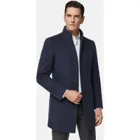 Allthemen Heren Wollen Mantel Lange Slanke Jas met Opstaande Kraag - Winter Zakelijke Jas - L