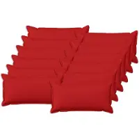 vidaXL Kussen met kussen HOUTEN 12 st Rood Faux Linnen