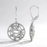 Cavill - Zilveren Oorbellen met Prong Gezet Zirkonia - 925 Sterling Zilver Rhodium - 1,36 Ct Rond Geslepen Zirkonia - Elegante Dames Oorbellen