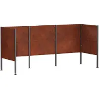 vidaXL - Vuilnisbak - Scherm - 249 - x - 85 - x - 113 - cm - weervast - staal - Roestkleurig