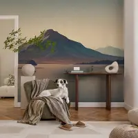Coloray Vliesbehang - Grijs Snellijm Behang - 208x146 cm - Berglandschap Muurschildering - Gang behang Landschappen - Fotobehang Vlies - Slaapkamer behang