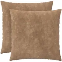 vidaXL Kussensloop 2 st HEERLEN Taupe 80 x 80 cm Microfiber Fleece