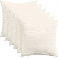 vidaXL Kussensloop 6 st HEERLEN Crèmekleurig 35 x 35 cm corduroy