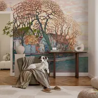 Coloray Vliesbehang - Wit Snellijm Behang - 250x104 cm - Idyllisch Landschap Fotobehang Vlies - Woonkamer behang Landschappen - Muurschildering - Woonkamer behang