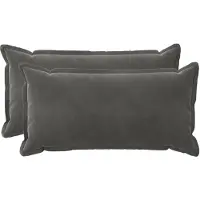 vidaXL Kussensloop 2 st HOUTEN Donkergrijs 40 x 70 cm Fluweel