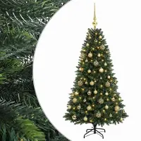 vidaXL - Kunstkerstboom - met - Ballen - 120 - cm - 150 - LED's - Warmwit