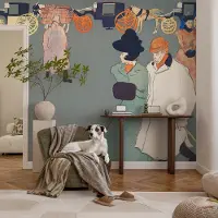 Coloray Vliesbehang - Grijs Snellijm Behang - 250x104 cm - Coach-Kostuums Fotobehang Vlies - Woonkamer behang Mensen - Muurschildering - Woonkamer behang